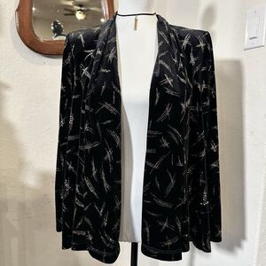 Vintage JBS Open Front Velvet Evening Jacket with Glitter women's size L